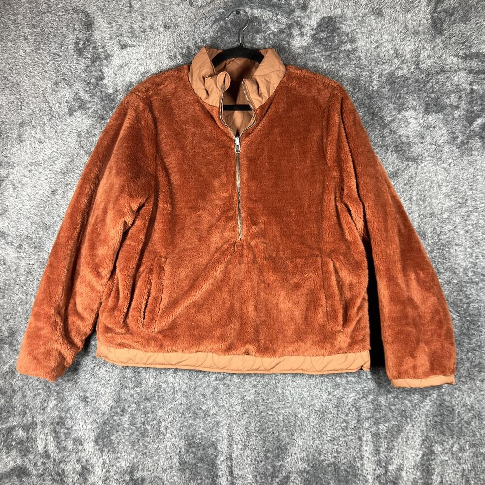 Thread & Supply Jacket Womens M Brown Quilted Reversible Fleece Ardmore
